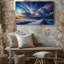 Toile, "Une scène céleste à couper le souffle avec un ciel dramatique vivant", art mural sur toile bleu marine-1247137808