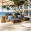 Méridiennes de patio réglables, chaise longue en bois d'acacia pour piscine