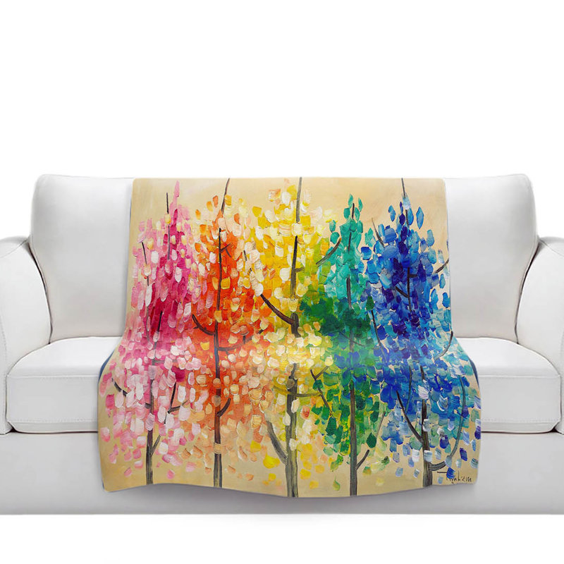 Couverture sherpa doux tree trees iv, l 68 po x L 80 po
