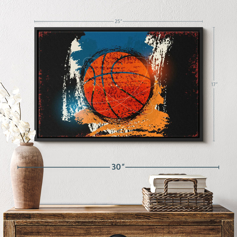 Impression sur toile Basketball Grunge, H 17 po x l 25 po