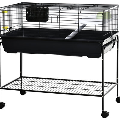 Volière pour 21 petits animaux, avec tablette et roues mobiles, cochon d'Inde, hérisson, chinchilla, furet, 39 po x 20,5 po x 36,5 po, support amovible pour deux étages, pour cochons, chinchillas, furets