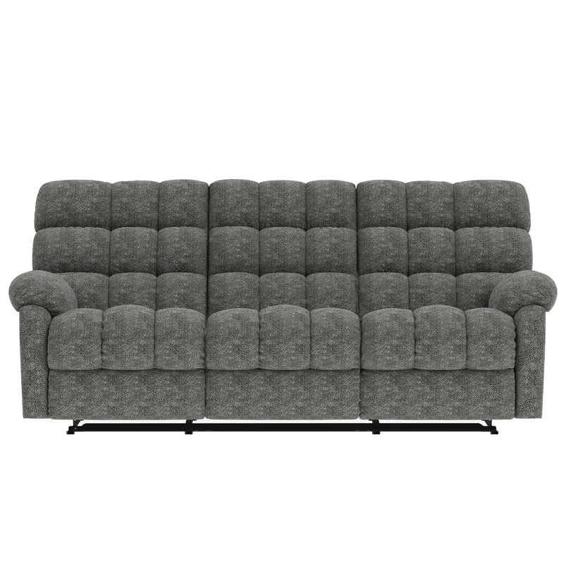 Canapé double inclinable, chenille grise, Grey