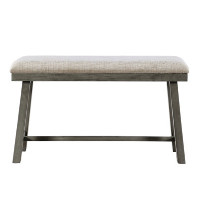 Banc à hauteur de comptoir pour la cuisine, siège texturé gris avec coussin en mousse, salle à manger en tissu