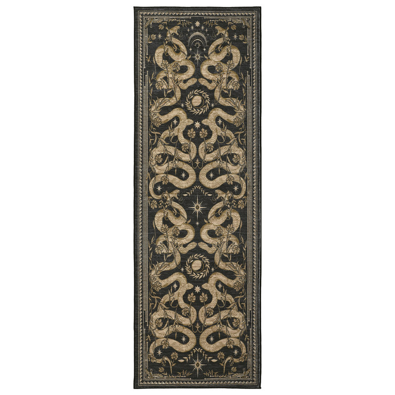Snakes Machine Washable Area Rug Non Slip Wild Life Serpent Print Rug Low Pile Aesthetics Carpet for Living Room Bedroom Office