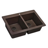 33" L x 22" W Double Basin Dual Mount Kitchen Sink