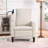 Modern Beige Recliner Chair For Adults, With Adjustable Leg Rest, Phone Holder & Cup Bedroom Armrest Length Holder, Living Room-1436507008