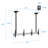 Black Tilt Multi Screen Ceiling Mount for Holds up to 110 lbs