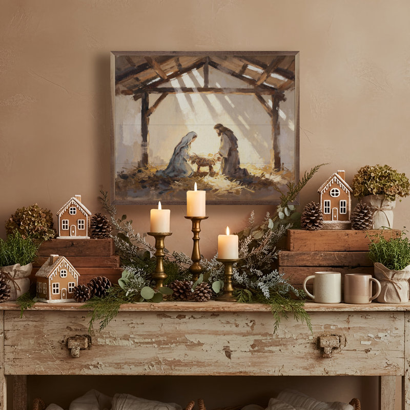 Holy Night Small Manger, H 8 po x l 10 po