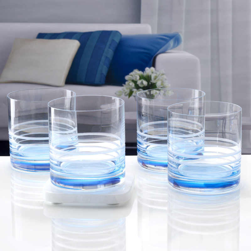 Verre à vin 15,5 oz. Double verres à whisky, Bleu ombré
