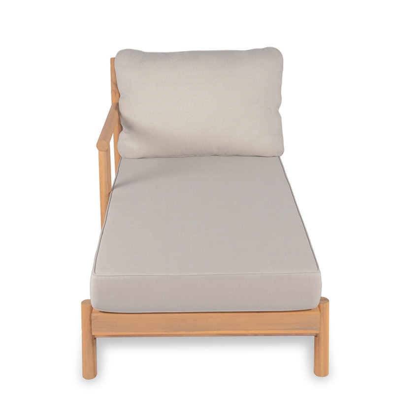 Canapé modulaire en L en bois d'acacia pour le patio, causeuse en L et causeuse