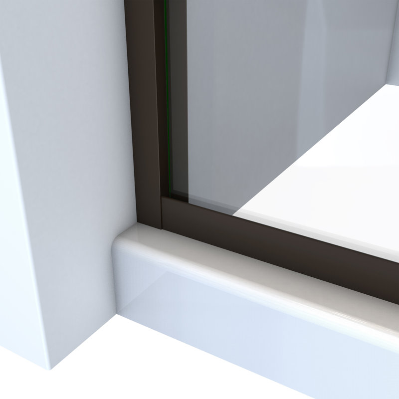Ese 68" W x 70.375" H Bypass Semi-Frameless Shower Door, Right Opening, Anodized Oil Rubbed Bronze