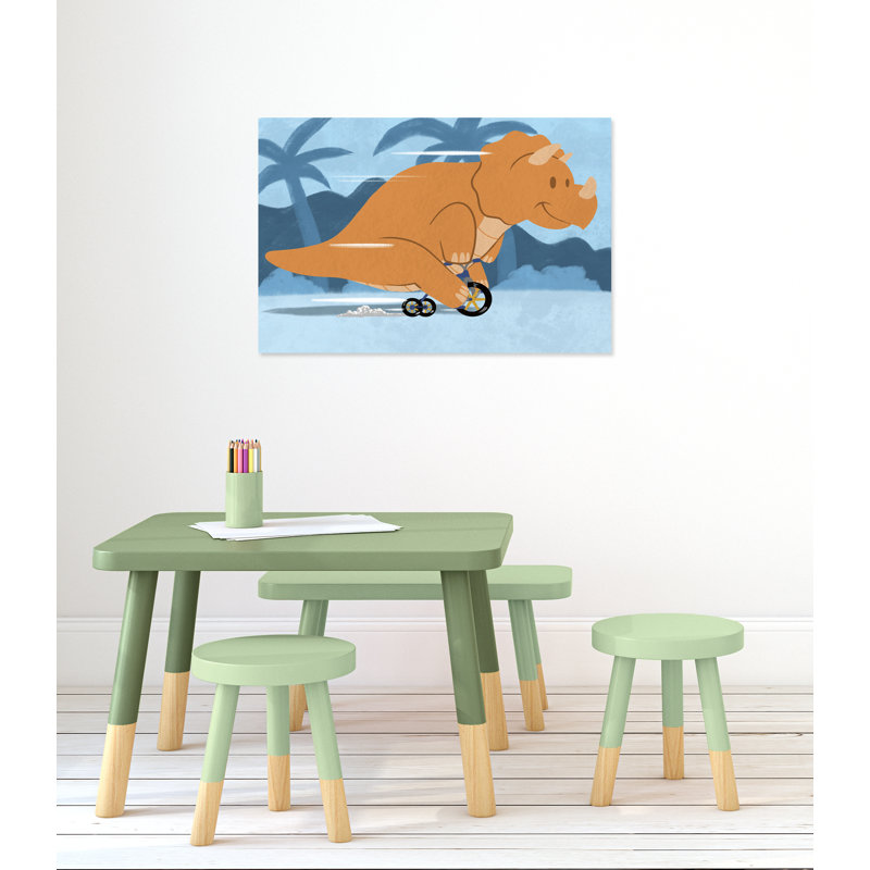 «Riding Dino 2», impression sur papier, H 24 po x l 36 po x P 1,5 po, Canevas
