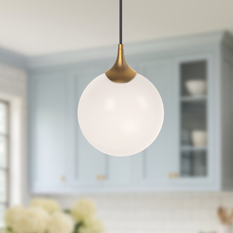 Luminaire suspendu sphère 1 lumière Nedra, Doré vieilli