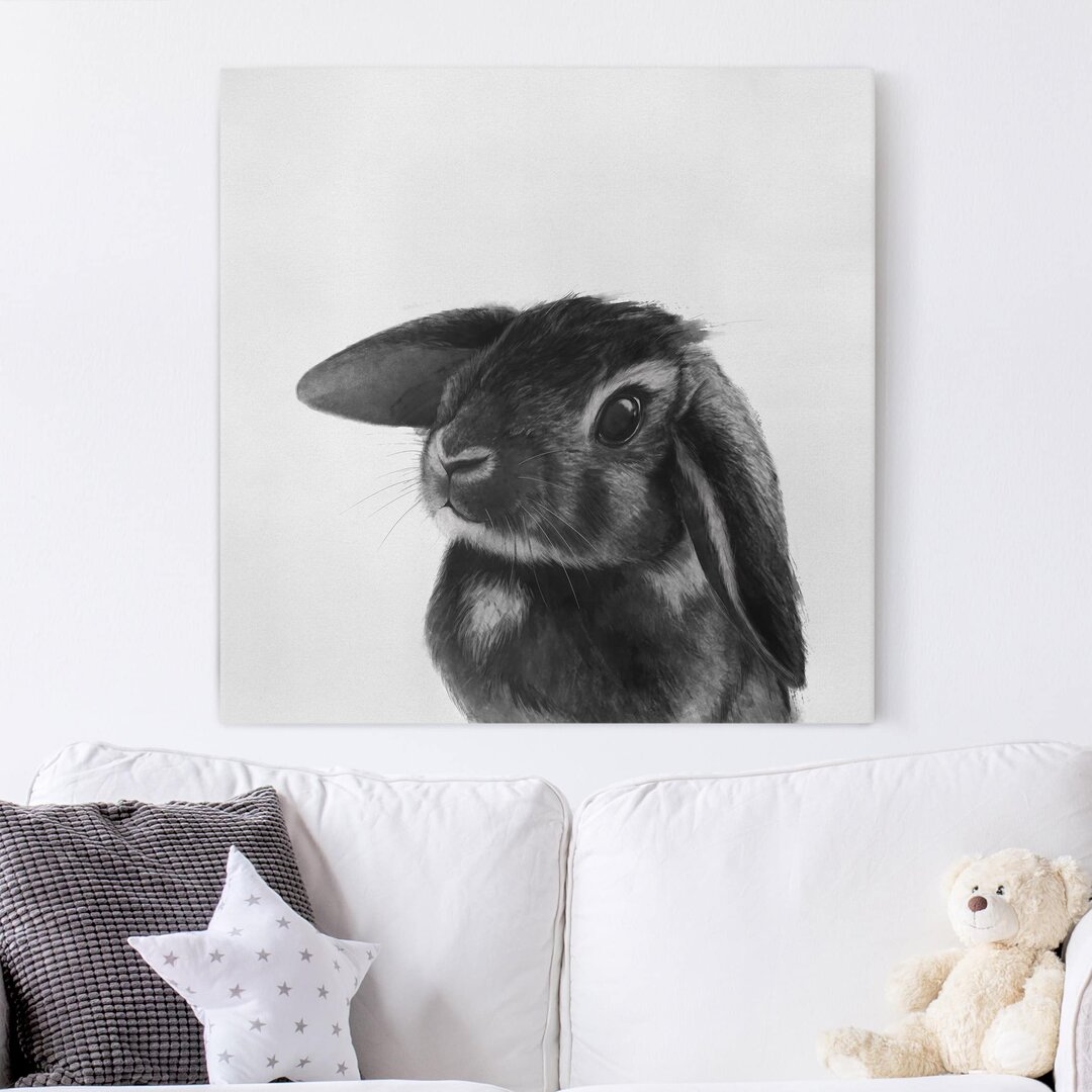 Leinwandbild Illustration Hase von Laura Graves