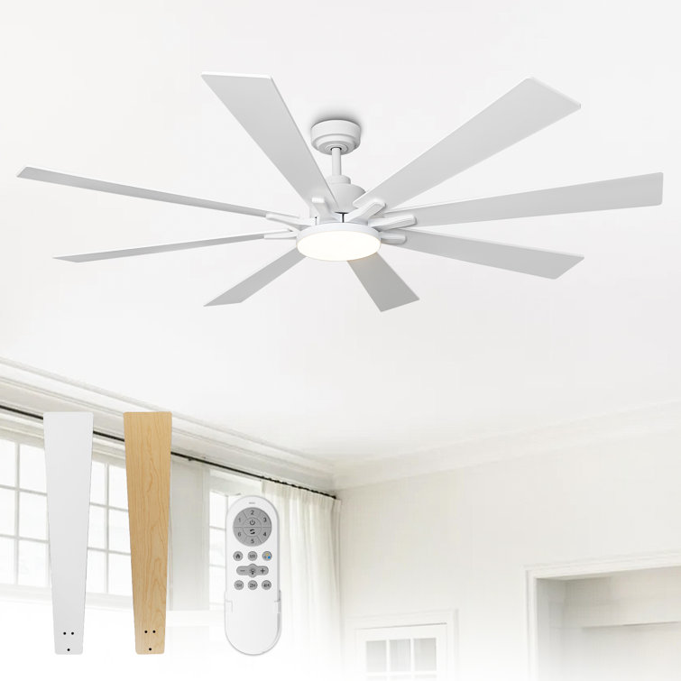 Vaczon 72" 8-Blade Modern Ceiling Fan with Dimmable 3CCT LED Lights and Remote Control