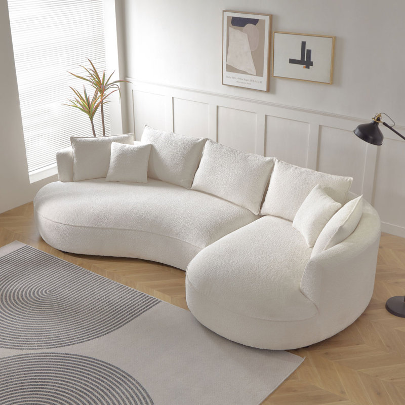 Canapé incurvé avec forme ingénieuse beige, Orienté à gauche (vu de face)
