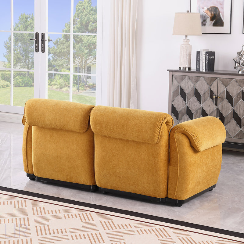 Canapé modulaire en chenille de 68,5 pouces de longueur avec structure en fer robuste, idéal pour le salon et la chambre à coucher