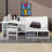 Dancy Twin Size Daybed With Desk And Shelves, Multi-Functional Bed Bed Frame With Lockers And Matching Stool-1034487237