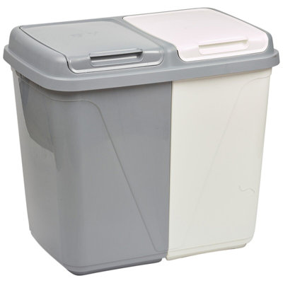 Plastic Handle Multi-Compartment Rubbish & Recycling Bin - 90L