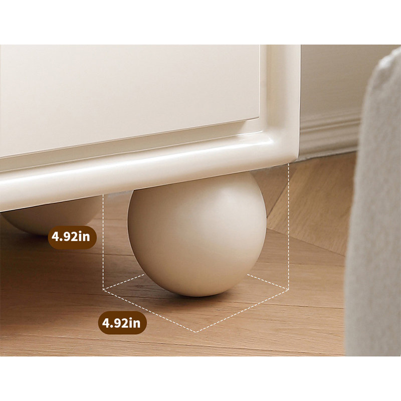 Commode d'appoint crème de style minimaliste, Blanc