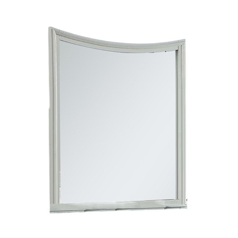 Miroir de commode Roly, cadre rectangulaire en bois massif gris 37 pouces