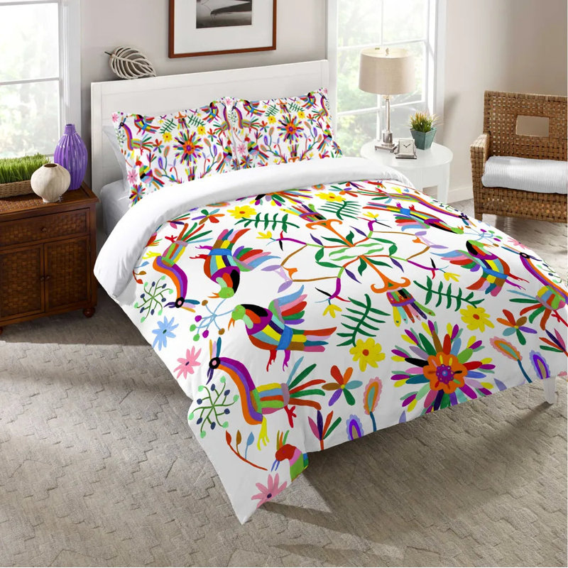 Housse de couette en microfibre Folk Art Whimsy, Housse de couette pour grand lit