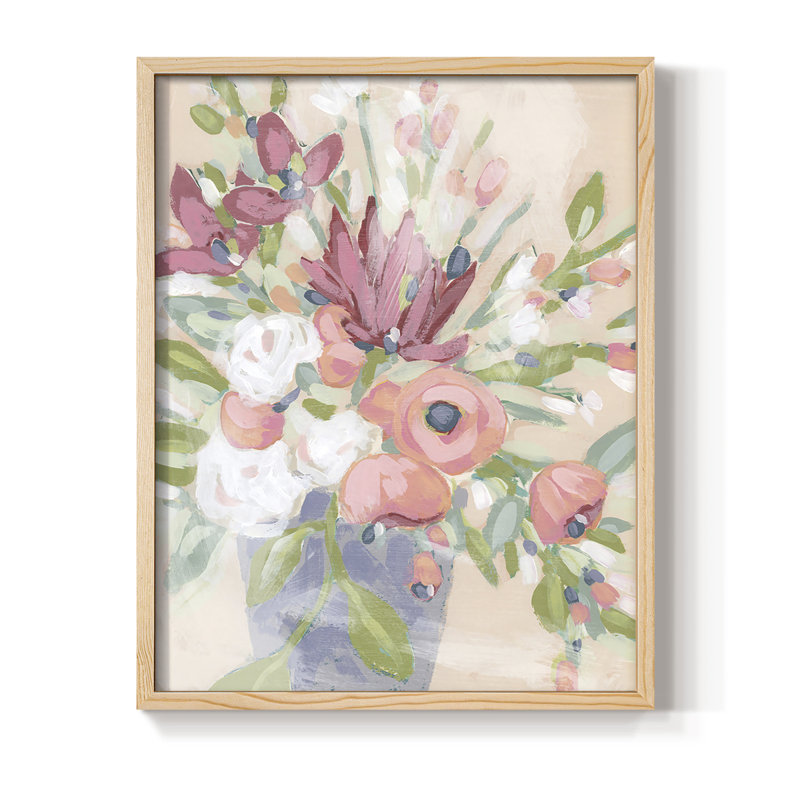 Blush Array II Framed Print - Solid Wood, 11" H x 9" W