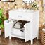 Bathroom Vanity With Ceramic Sink And Ample Storage - The Perfect Choice For Small Bathrooms