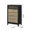 Commode moderne et contemporaine en bois noir et naturel Selena