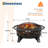 Outdoor Fire Pit with Spark Screen Cover, 37 Inch Wood Burning Fire Pit with Stoker Tool, Portable Firepits