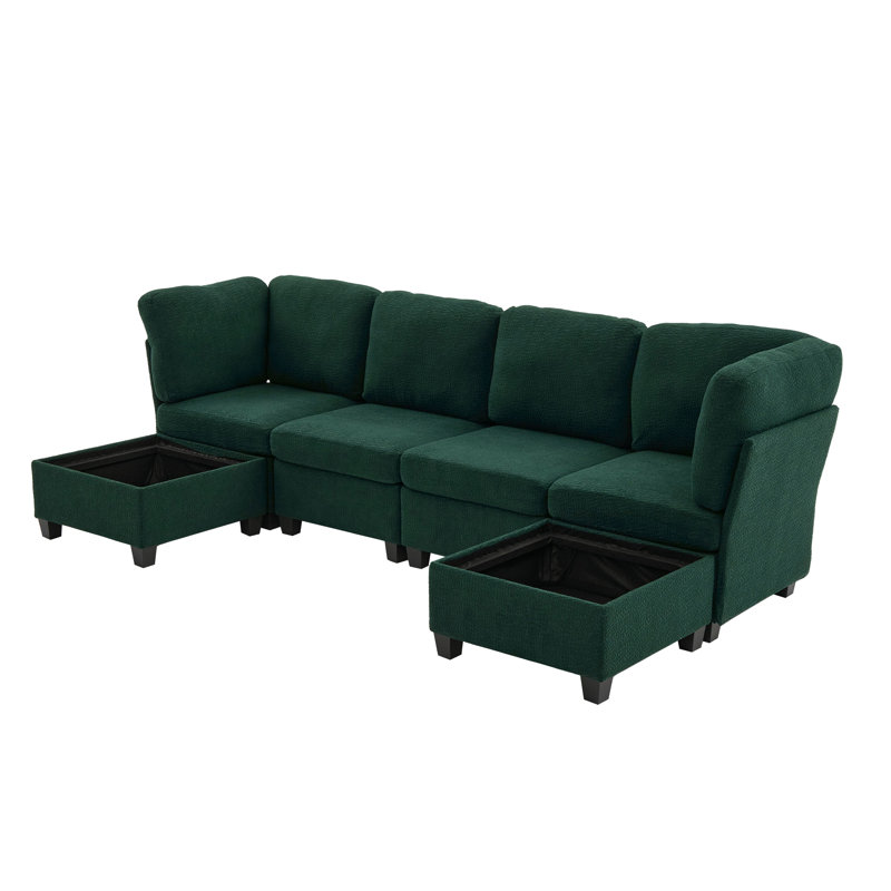 Canapé modulaire modulaire: canapé modulaire convertible à 6 places avec méridienne, canapé modulaire surdimensionné en U avec repose-pieds avec rangement