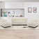 Chenille Modular Sectional, L-Shaped Contemporary Sleeper Bed with Solid Wood Base