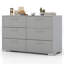 Armoire de rangement 6 tiroirs avec poignées en métal