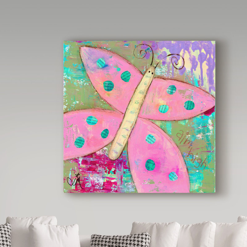 Art sur toile Huso «Pink Butterfly», H 14 po x l 14 po x P 2 po