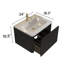 Meuble-lavabo flottant rayé avec lavabo en céramique blanche