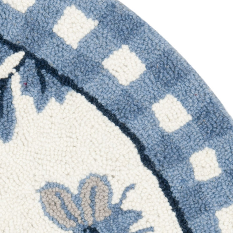 Tapis floral en laine crocheté à la main Kinchen, Ovale 7 pi 6 po x 9 pi 6 po