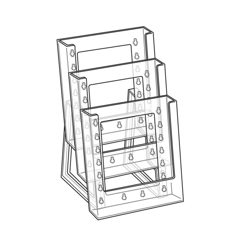 Three-Tier Modular Bifold Brochure Holder, 2-Pack