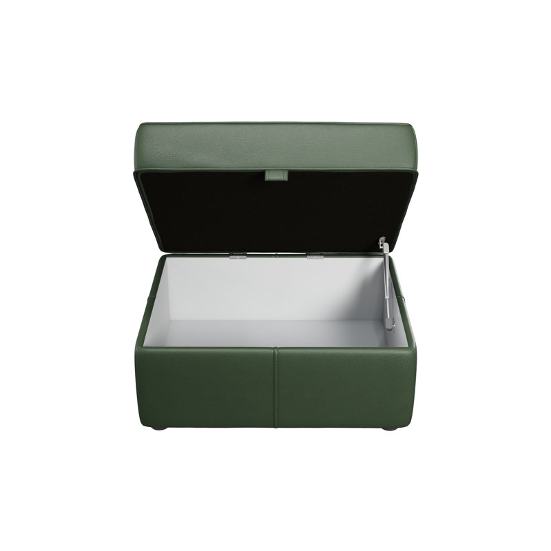 Marylin Wide Rectangle Footstool Ottoman with Storage, Hunter Green