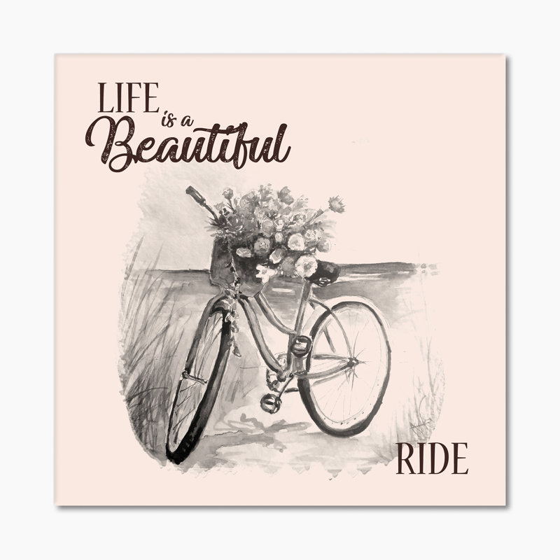«Life Is Beautiful Vintage», H 16 po x l 16 po x P 1 po, Toile tendue