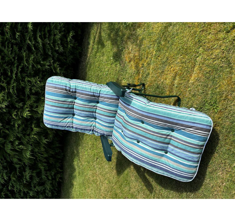 Chancler Steel Outdoor Lounge Chair, Blue, Green