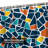 Bright Abstract Mosaic Backdrop Blue Shower Curtain with 12 Hooks-452650633