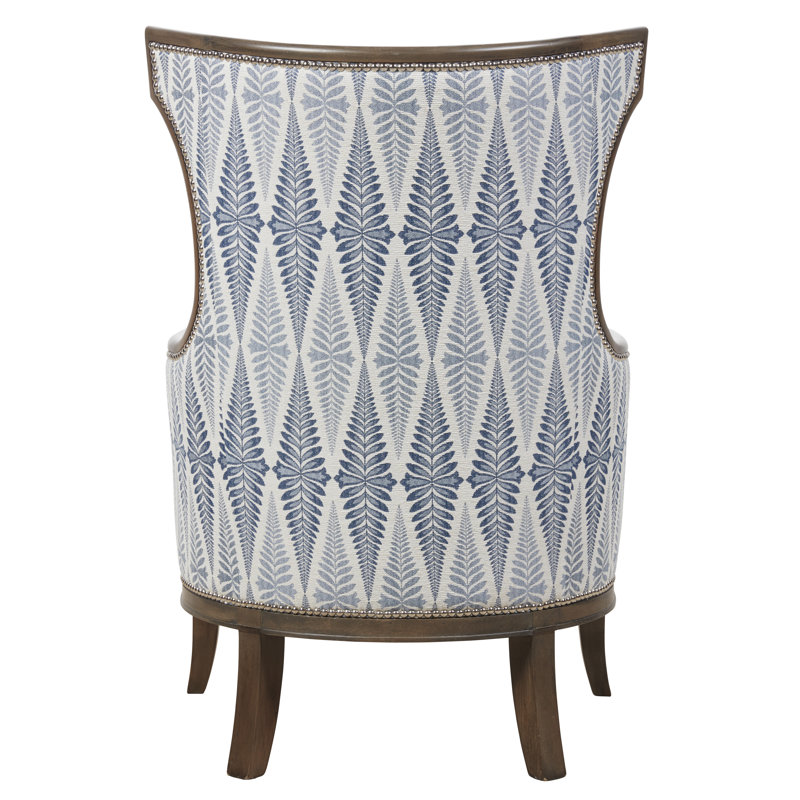 Marcel 27.25" W Wingback Chair, Charcoal, 4834 White