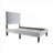 Twin Size Luxury V-Stitching Tufted Platform Bed, Adjustable Height Headboard Velvet Upholstered in Cool Gray