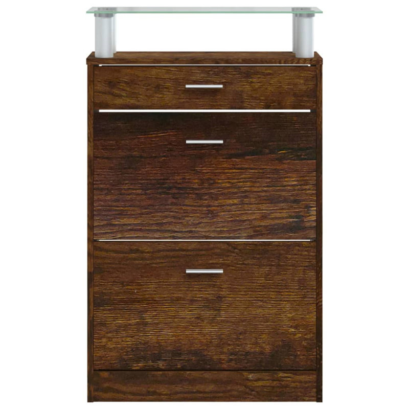 6 Pair Shoe Storage Cabinet, Brown