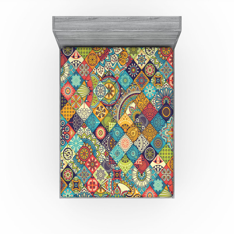 Drap-housse Ambesonne, Drap-housse grand, Patchwork multicolore