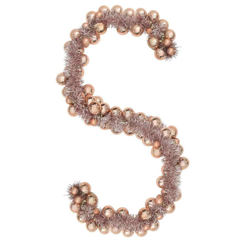 vidaXL Christmas Ball Garland 186 cm Polystyrene, Rose Gold