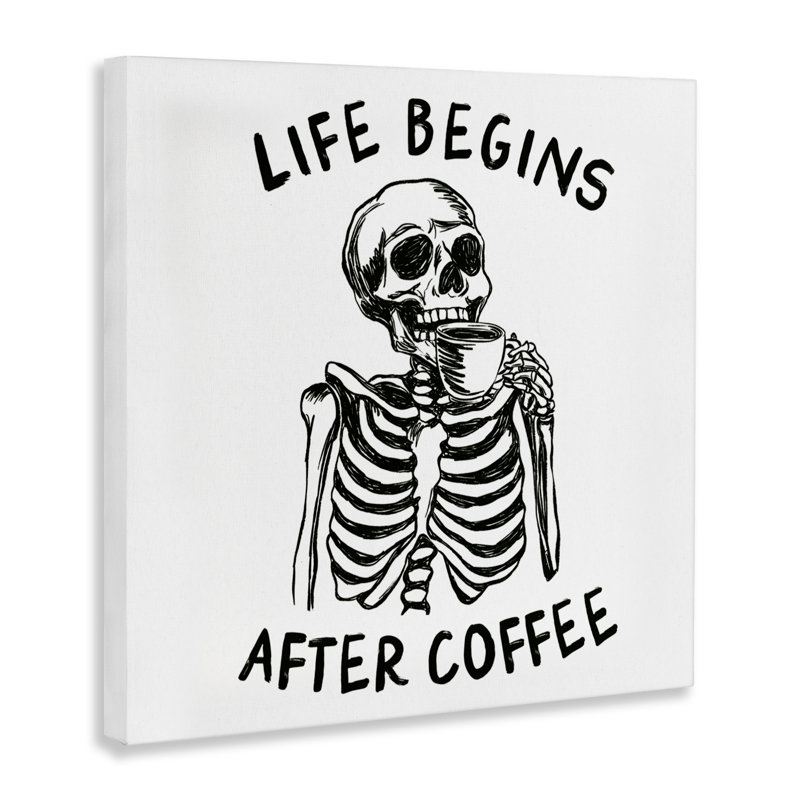 «Life Begins After Coffee Canvas», conception par JJ Design House LLC, H 36 po x l 36 po