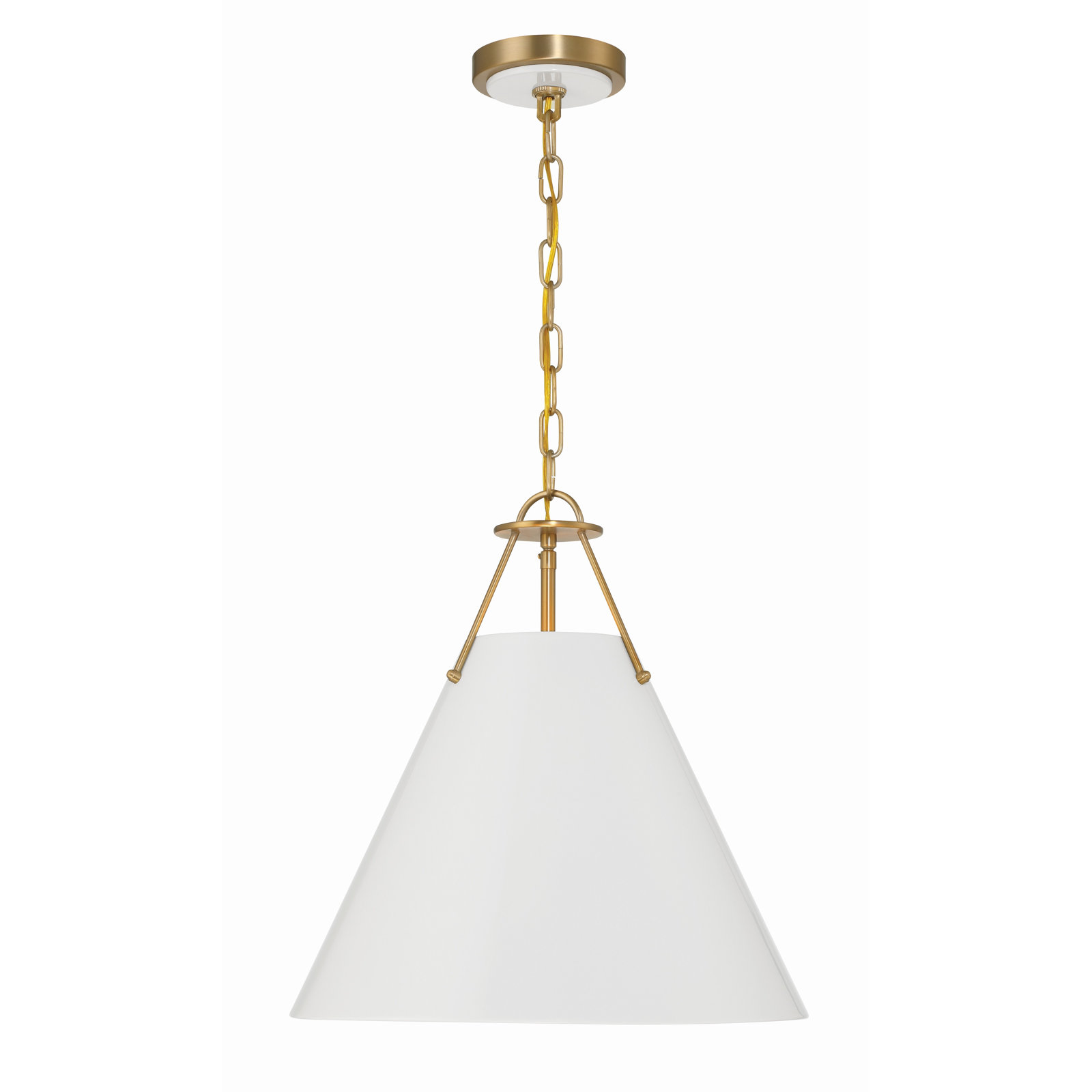 Kinston Dimmable 3-Light Pendant, Gold, White
