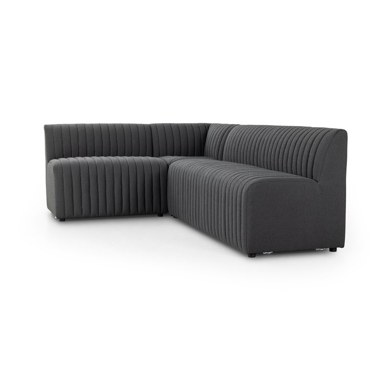 Augustine Modular Sectional, 31.5" H x 100" W x 66.5" D, Black Polyester