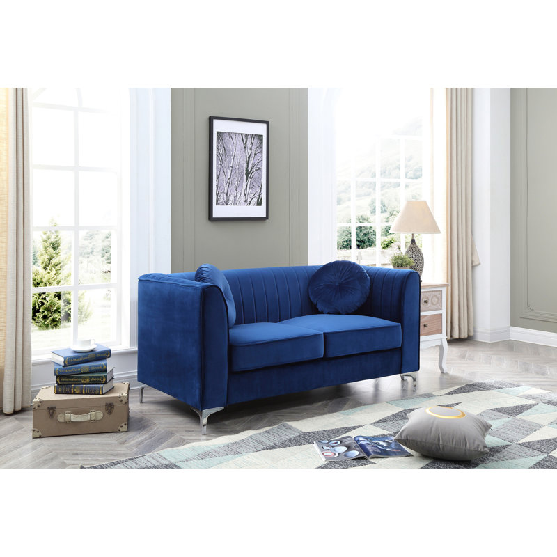 Causeuse élégante bleu marine pour maisons modernes, Bleu